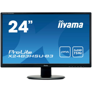 Монитор LCD 23.8'' [16:9] 1920х1080 MVA, nonGLARE, 250cd/m2, H178°/V178°, 3000:1, 80M:1, 16.7M Color, 4ms, VGA, HDMI, DP, USB-Hub, Tilt, Speakers, 3Y, Black