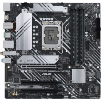 Материнская плата ASUS PRIME B660M-A WIFI D4, LGA1700, B660, 4*DDR4, DP+ 2* HDMI, SATA3 + RAID, Audio, Gb LAN, USB 3.2*6, USB 2.0*6, COM*1 header, LPT*1 header (w/o cable), mATX ; 90MB1AE0-M0EAY0