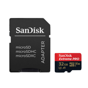 Карта памяти Sandisk Extreme Pro microSDHC 32GB + SD Adapter + Rescue Pro Deluxe 100MB/s A1 C10 V30 UHS-I U3