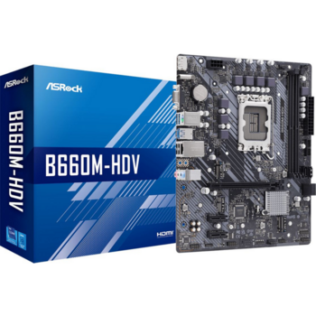 Материнская плата Asrock B660M-HDV Soc-1700 Intel B660 2xDDR4 mATX AC`97 8ch(7.1) GbLAN RAID+VGA+HDMI+DP