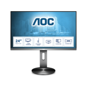 Монитор LCD 23.8'' [16:9] 1920х1080(FHD) IPS, nonGLARE, 250cd/m2, H178°/V178°, 100M:1, 4ms, VGA, HDMI, DP, USB-Hub, Pivot, Tilt, HAS, Speakers, Swivel, 3Y, Black