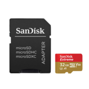 Карта памяти SanDisk Extreme microSDHC 32GB + SD Adapter for Action Sports Cameras - works with GoPro Messaging - 100MB/s A1 C10 V30 UHS-I U3