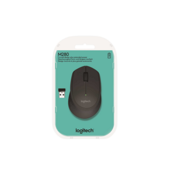 Мышь беспроводная Logitech M280 Black (черная, оптическая, 1000dpi, 2.4 GHz/USB-ресивер, под правую руку) (M/N: M-R0051 / C-U0010)