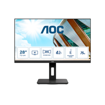 Монитор LCD 28'' [16:9] 3840x2160(UHD 4K) IPS, nonGLARE, 300cd/m2, H178°/V178°, 1000:1, 50M:1, 1.07B, 4ms, VGA, 2xHDMI, 2xDP, USB-Hub, Tilt, Swivel, Speakers, Audio out, 3Y, Black