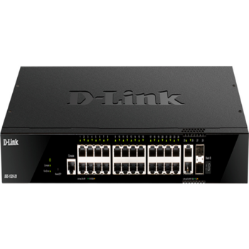 коммутатор D-Link PROJ Управляемый L3 стекируемый коммутатор, 24x1000Base-T, 2x10GBase-T, 2x10GBase-T, 2x10GBase-X SFP+, CLI, порт управления 1000Base-T, консольный порт RJ-45