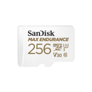 Карта памяти SanDisk MAX ENDURANCE microSDXC 256GB + SD Adapter - for home security cameras & dashcams, up to 120,000 Hours, Full HD / 4K videos, Extreme endurance, up to 100/40 MB/s Read/Write speeds, C10, U3, V30