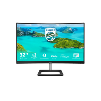 Монитор LCD 31.5'' [16:9] 1920х1080(FHD) VA, Curved, nonGLARE, 75 Hz, 250 cd/m2, H178°/V178°, 3000:1, 16.7M, 4ms, VGA, HDMI, DP, Tilt, 2Y, Black