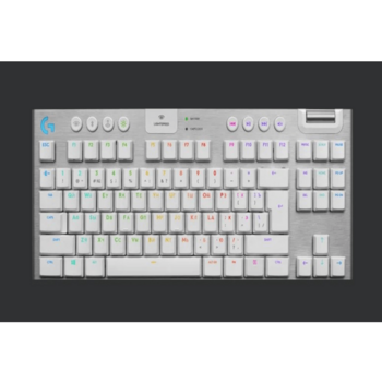 Клавиатура игровая Logitech G915 TKL WHITE (механическая, без цифрового блока, с RGB-подсветкой и поддержкой технологии Lightspeed), 2.4GHZ/BT, TACTILE SWITCH (M/N: YR0076 / C-U0018)