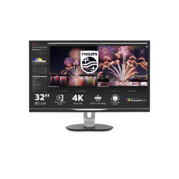 Монитор LCD 31,5'' 16:9 3840x2160(UHD 4K) VA, nonGLARE, 400cd/m2, H178°/V178°, 3000:1, 80M:1, 1.07B, 4ms, VGA, 2xHDMI, DP, USB-Hub, Height adj, Pivot, Tilt, Swivel, Speakers, 3Y, Black