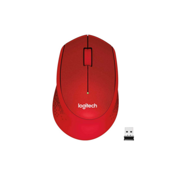 Мышь беспроводная Logitech M330 Silent Plus Red (красная, оптическая, 1000dpi, 2.4 GHz/USB-ресивер, бесшумная, под правую руку) (M/N: M-R0051 / C-U0010)