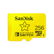 Карта памяти SanDisk and Nintendo Switch microSDXC, SQXAO, GNCZN, 256GB, V30, U3, C10, A1, UHS-1, Class-1, 100MB/s R, 90MB/s W, 4x6, Lifetime Limited
