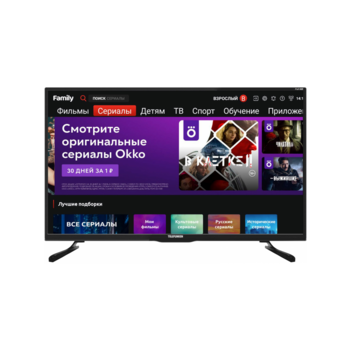 Телевизор LED Telefunken 43" TF-LED43S94T2S черный FULL HD 50Hz DVB-T DVB-T2 DVB-C DVB-S DVB-S2 WiFi Smart TV (RUS)