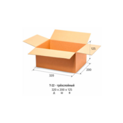 Короб архивный микрогофрокартон Т22 320х200х125мм бурый