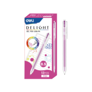 Ручка гелев. Deli Delight EG118-PK прозрачный роз. черн. линия 0.5мм