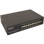 Коммутатор Коммутатор/ OSNOVO Управляемый L2 PoE коммутатор Gigabit Ethernet на 16 RJ45 PoE + 2 x RJ45 + 2 GE SFP портов, до 30W на порт, суммарно до 300W