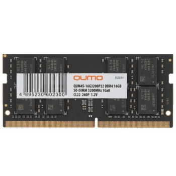 Модуль памяти QUMO DDR4 SODIMM 16GB QUM4S-16G3200P22 PC4-25600, 3200MHz OEM/RTL