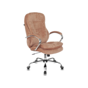 Кресло руководителя Бюрократ T-9950SL Fabric светло-коричневый Velvet 90 крестов. металл хром