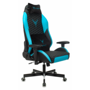 Кресло игровое Knight Neon черный/голубой соты эко.кожа с подголов. крестовина металл