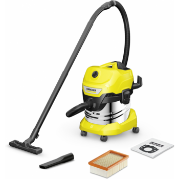 Строительный пылесос Karcher WD 4 S V-20/5/22 1000Вт (уборка: сухая/сбор воды) желтый