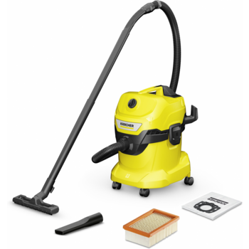 Строительный пылесос Karcher WD 4 V-20/5/22 1000Вт (уборка: сухая/сбор воды) желтый