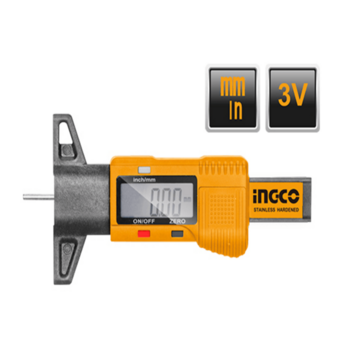 Глубиномер протектора шин HDCP00101,Диапазон: 0–25,4 мм,Показания:0,01 мм,Батарея 3 В