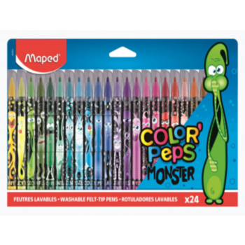 Фломастеры Maped Color`Peps Monster 845401 смываемые 24цв.