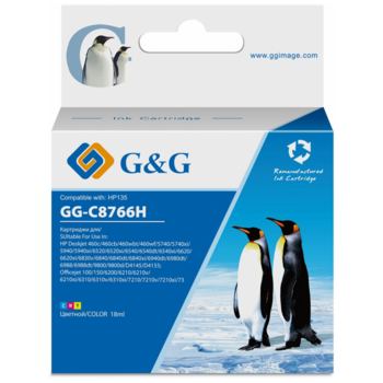 Картридж струйный G&G GG-C8766H многоцветный (18мл) для HP DJ 5743/6543/6843/DJ 6213/7313/7413/6313/7213/7313/7413/K7103/PS 2573/2613/2713/8053/8153/8453/8753/D5063/Pro B8353