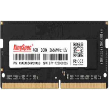 Память DDR4 4Gb 2666MHz Kingspec KS2666D4N12004G RTL PC4-21300 SO-DIMM 260-pin 1.35В Ret