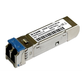 Sfp модуль D-Link 310GT/B1A, SFP Transceiver with 1 1000Base-LX port.Up to 10km, single-mode Fiber, Duplex LC connector, Transmitting and Receiving wavelength: 1310nm, 3.3V power.