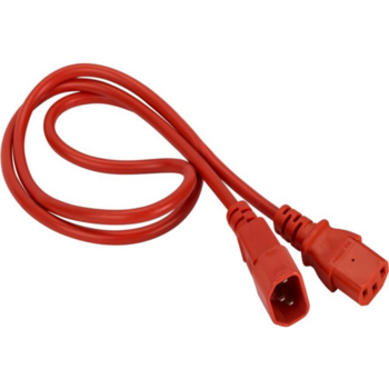 Шнур питания Lanmaster LAN-PP13/14-1.0-RD C13-С14 проводник.:3x0.75мм2 1м 220В 10А (упак.:1шт) красный