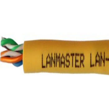 Кабель информационный Lanmaster LAN-5EUTP-LSZH-YL кат.5E U/UTP 4X2X24AWG LSZH внутренний 305м желтый