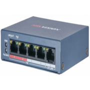 Коммутатор Hikvision DS-3E0105P-E/M(B) 4 RJ45 100M PoE с грозозащитой 6кВ; 1 Uplink порт 100М Ethernet: бюджет PoE 35Вт; поддерживают режим передачи до 250м; таблица MAC адресов на 1000 записей;