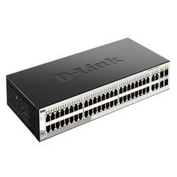Коммутатор D-Link Настраиваемый L2 коммутатор, 48х1000Base-T, 4хCombo 1000Base-T/SFP, упрощенный интерфейс CLI