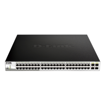 Коммутатор Коммутатор/ DGS-1210-52MPP Smart L2 Switch 48х1000Base-T PoE, 4х1000Base-X SFP, PoE Budget 740W, Compact CLI