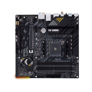 Материнская плата ASUS TUF GAMING B550M-PLUS WIFI II, Socket AM4, B550, 4*DDR4, HDMI+DP, CrossFireX, SATA3 + RAID, Audio, 2,5Gb LAN, USB 3.2*8, USB 2.0*6, COM*1 header (w/o cable) mATX ; 90MB19Y0-M0EAY0