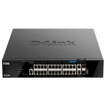 Коммутатор Коммутатор/ DGS-1520-28MP Managed L3 Stackable Switch 20x1000Base-T PoE, 4x2.5GBase-T PoE, 2x10GBase-T, 2x10GBase-X SFP+, PoE Budget 370W (740W with DPS-700), CLI, RJ45 Console, RPS