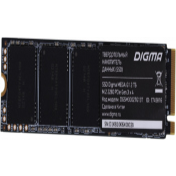 Накопитель SSD Digma PCI-E 3.0 x4 2Tb DGSM3002TG13T Mega G1 M.2 2280