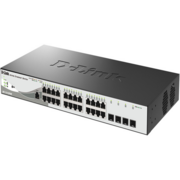 Коммутатор D-Link Управляемый L2 PoE-коммутатор, 24x1000Base-T PoE, 4x1000Base-X SFP, PoE-бюджет 193 Вт, защита от статического электричества до 6 кВ, CLI, консольный порт RJ-45, поддержка Dying Gasp
