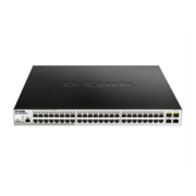 Коммутатор D-Link DGS-1210-52MPP/ME/B3A, PROJ L2 Managed Switch with 48 10/100/1000Base-T ports and 4 1000Base-X SFP ports (48 PoE ports 802.3af/802.3at (30 W), PoE Budget 740 W).16K Mac address, 802.3x Flow C