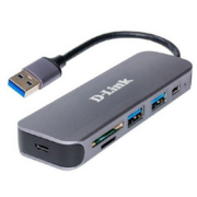 D-Link DUB-1325/A2A Концентратор с 2 портами USB 3.0, 1 портом USB Type-C, слотами для карт SD и microSD и разъемом USB 3.0