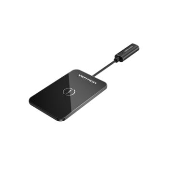 Беспроводное зарядное устройство Vention Wireless Charger 15W Ultra-thin Mirrored Surface Type 0.05M Black