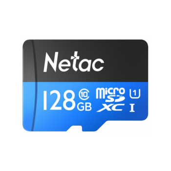 Носитель информации Netac P500 Standard MicroSDXC 128GB U1/C10 up to 90MB/s, retail pack with SD Adapter