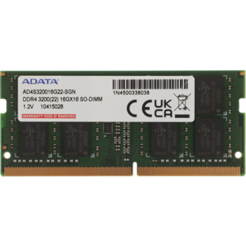 Память DDR4 16Gb 3200MHz A-Data AD4S320016G22-SGN RTL PC4-25600 CL22 SO-DIMM 260-pin 1.2В single rank Ret