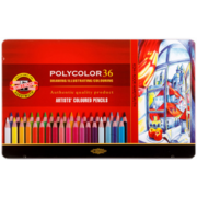 Карандаши цв. Koh-I-Noor Polycolor 3825 3825036002PL шестигран. дерево цветной корпус 36цв. мет.кор.