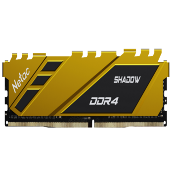 Модуль памяти Netac Shadow DDR4-3600 8G C18 Yellow UDIMM 288-Pin DDR4 / PC PC4-28800 1.35V XMP Радиатор