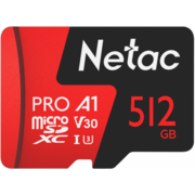 Носитель информации Netac P500 Extreme Pro MicroSDXC 512GB V30/A1/C10 up to 100MB/s, retail pack with SD Adapter