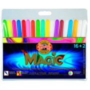 Фломастеры Koh-I-Noor Magic 771612AH01TE Вентилируемый смываемые 16цв. +2волшеб. ПВХ с подвесом (18шт.)