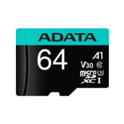Флеш карта microSDXC 64Gb Class10 A-Data AUSDX64GUI3V30SA2-RA1 Premier Pro + adapter
