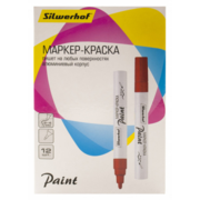 Маркер лаковый Silwerhof Paint пулевидный пиш. наконечник 2-4мм металический корпус красный