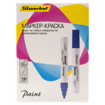 Маркер лаковый Silwerhof Paint пулевидный пиш. наконечник 2-4мм металический корпус синий